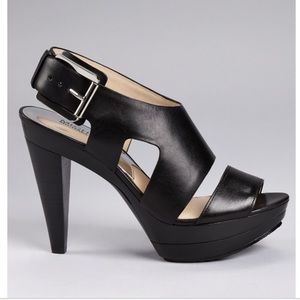 Michael Kors Leather Platform Sandal Heels